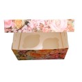 Коробка "Квіти" на 2 капкейки, 160*110*85