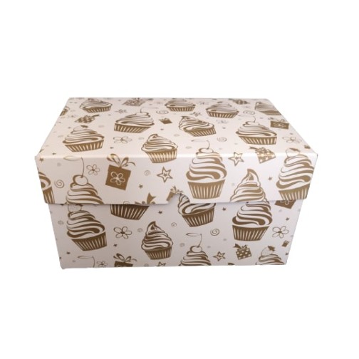 Коробка на 2 капкейки "Золотий капкейк", 160*110*85мм