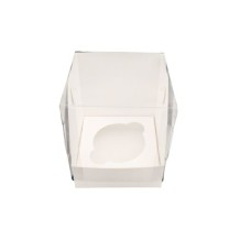 Коробка для 1 капкейка Акваріум біла, 90*90*110мм