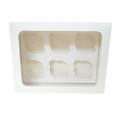 Коробка на 6 капкейків з віконцем (прямокутне вікно), 240*180*90мм