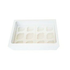 Коробка для 12 капкейків, кексів, з квадратним вікном, 354*241*90мм