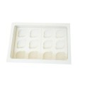 Коробка для 12 капкейків, кексів, з квадратним вікном, 354*241*90мм
