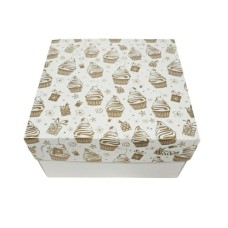 Коробка на 4 капкейки "Золотий капкейк", 200*200*105мм