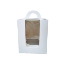 Коробка на 1 капкейк, біла, з вікном, 90*90*110