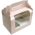 Коробка на 2 капкейки, пудра, вікно з прозорою плівкою, 160*110*110мм