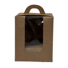 Коробка на 1 капкейк, крафт, з вікном, 90*90*110мм