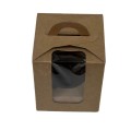 Коробка на 1 капкейк, крафт, з вікном, 90*90*110мм
