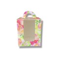 Коробка на 1 капкейк "Квіти Акварель" з вікном, 90*90*110мм