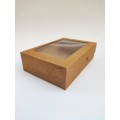 Коробка для еклерів із вікном з крафта, 225*150*60