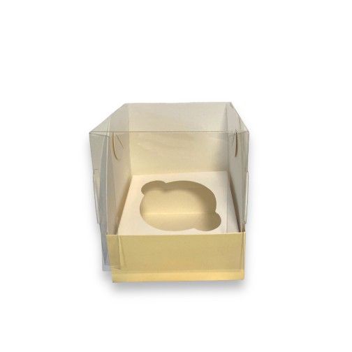 Коробка для 1 капкейка Акваріум жовта, 90*90*110мм