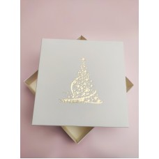 Коробка "Ялинка" з тисненням золотом, 200*200*35