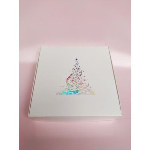 Коробка "Ялинка" з тисненням голограми, 200*200*50