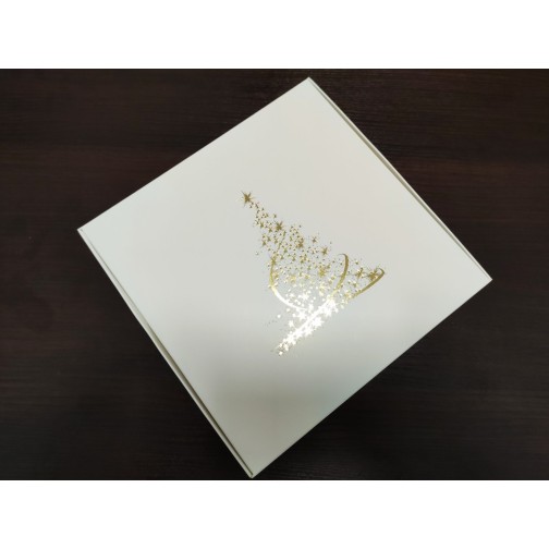 Коробка "Ялинка" з тисненням золотом, 200*200*50