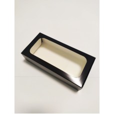 Коробка для макаронс чорна лакована, 200*100*50