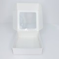 Коробка для макаронс, еклерів, зефіру з квадратним вікном біла, 150*150*50