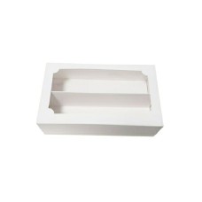 Картонна упаковка з перегородкою для макаронс, еклерів, пряників, 200*120*60