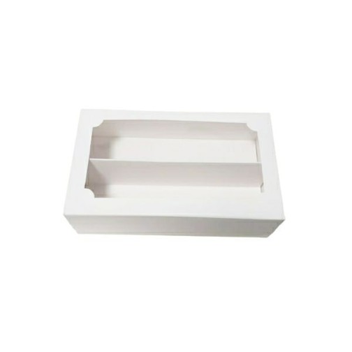 Картонна упаковка з перегородкою для макаронс, еклерів, пряників, 200*120*60