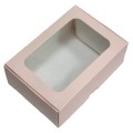 Коробка для макаронс, еклерів на 8 шт. з віконцем "Пудра", 140*100*53