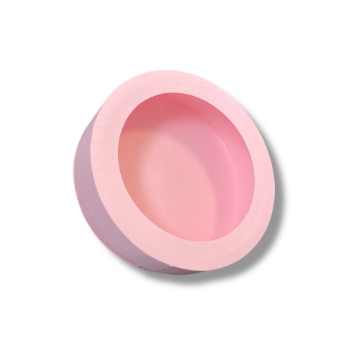 Коробка «тубус» для макаронс з пластиковим віконцем, колір - рожевий, 210*60мм