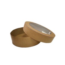 Крафтова коробка «тубус» для макаронс з пластиковим віконцем, 210*60мм