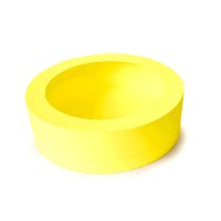 Коробка «тубус» для макаронс з пластиковим віконцем, колір - жовтий, 210*60мм