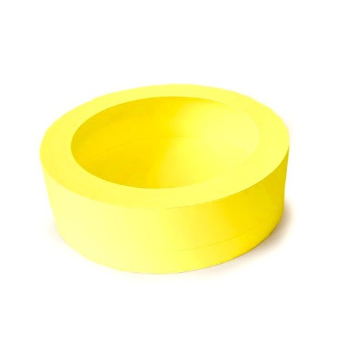 Коробка «тубус» для макаронс з пластиковим віконцем, колір - жовтий, 210*60мм