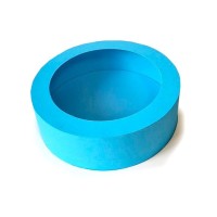 Коробка «тубус» для макаронс з пластиковим віконцем, колір - блакитний, 210*60мм