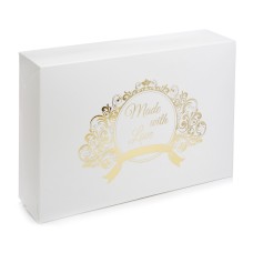 Коробка "Make with love" тиснення золотом для макаронс, пряників, 225*150*60мм