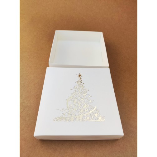 Коробка "Ялинка" з тисненням золотом, 150*150*35