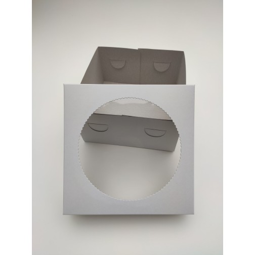 Коробка з макулатурного картону із вікном, 200*200*105мм