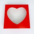 Коробка для пряників із вікном «Серце», червона, 150*150*35