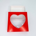 Коробка для пряників із вікном «Серце», червона, 150*150*35
