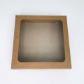Коробка для пряників із крафта з квадратним вікном, 200*200*35