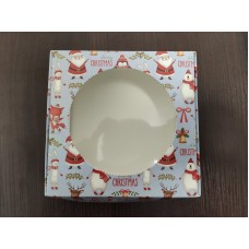 Коробка для пряників "Санта" із круглим вікном, 150*150*50