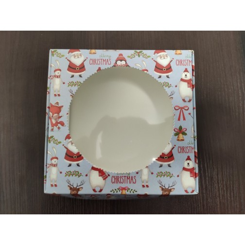 Коробка для пряників "Санта" із круглим вікном, 150*150*50