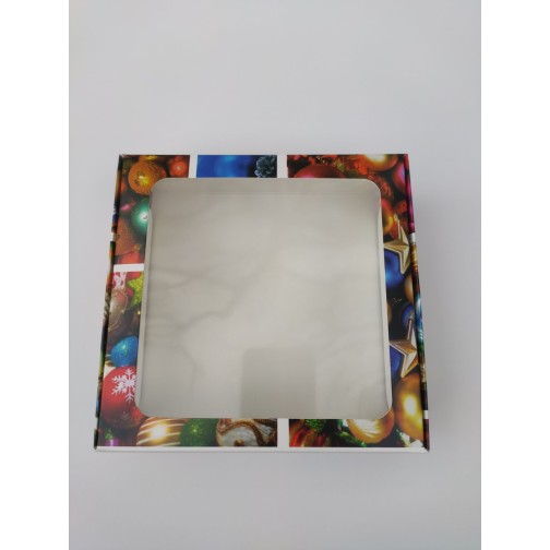 Коробка "Новорічні іграшки" із вікном, 150*150*50