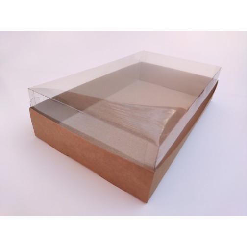 Коробка "Акваріум" крафт для штолена, 300*170*70