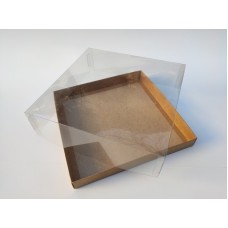 Коробка "Акваріум" для калача, крафт, 250*250*70мм