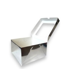 Коробка з вікном "Срібло" для бенто-тортів, кексів, 160*160*90мм