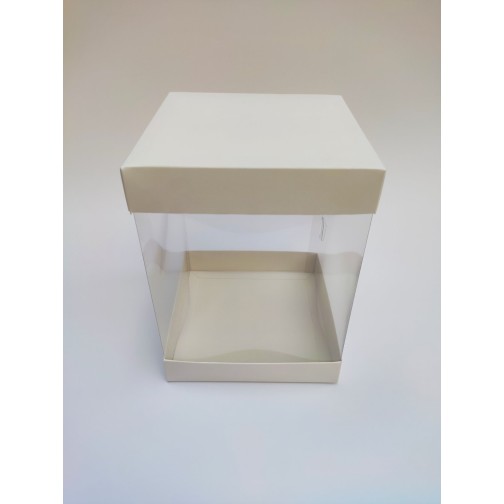 Коробка для торта з прозорими стінками, 146*146*200мм