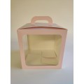 Коробка "Будиночок" кольору пудри із захисним лаком, 210*210*210мм