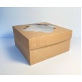 Картонна упаковка для торта з вікном, крафт, 300*300*150