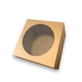 Коробка для бенто-тортів «Крафт» з круглим вікном, 200*200*150мм