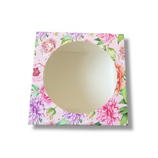 Коробка "Квіти півонія" з круглим вікном, 200*200*105мм