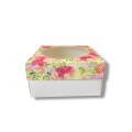Коробка "Квіти Акварель" з круглим вікном, 200*200*105мм