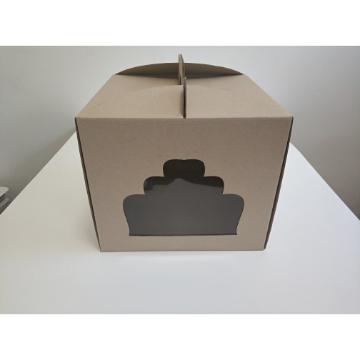 Коробка для торта "Бура-бура" з фігурним вікном, 300*300*250мм.