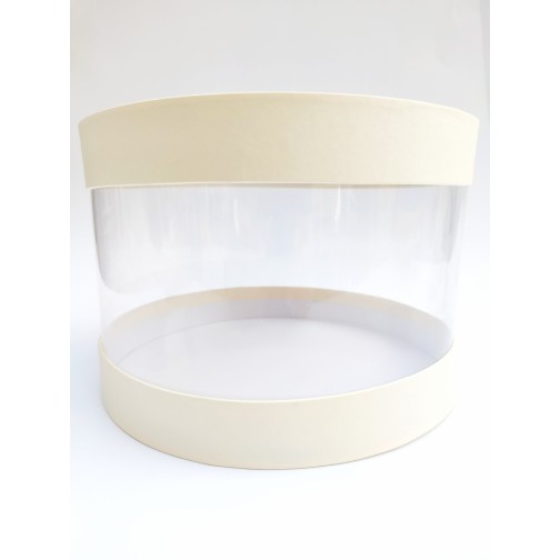 Коробка "Тубус" бежева для мусових тортів, 250*165