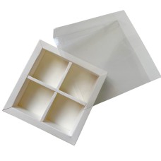 Коробка для моті на 4 шт. біла, 130*126*35
