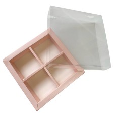 Коробка для моті на 4 шт. пудрова, 130*126*35