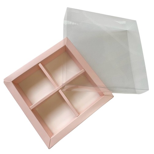 Коробка для моті на 4 шт. пудрова, 130*126*35